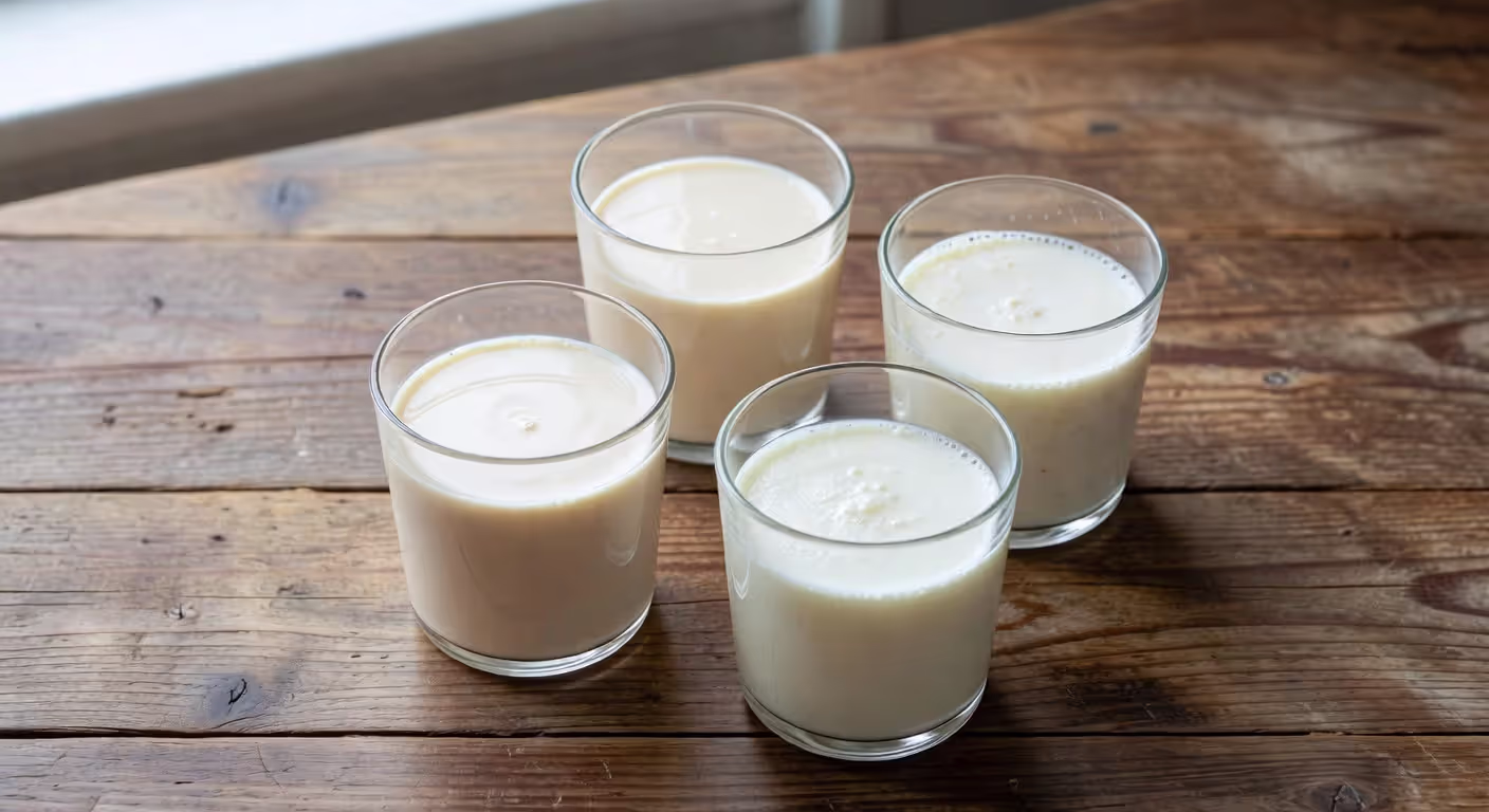 Different types of plant-based milk alternatives