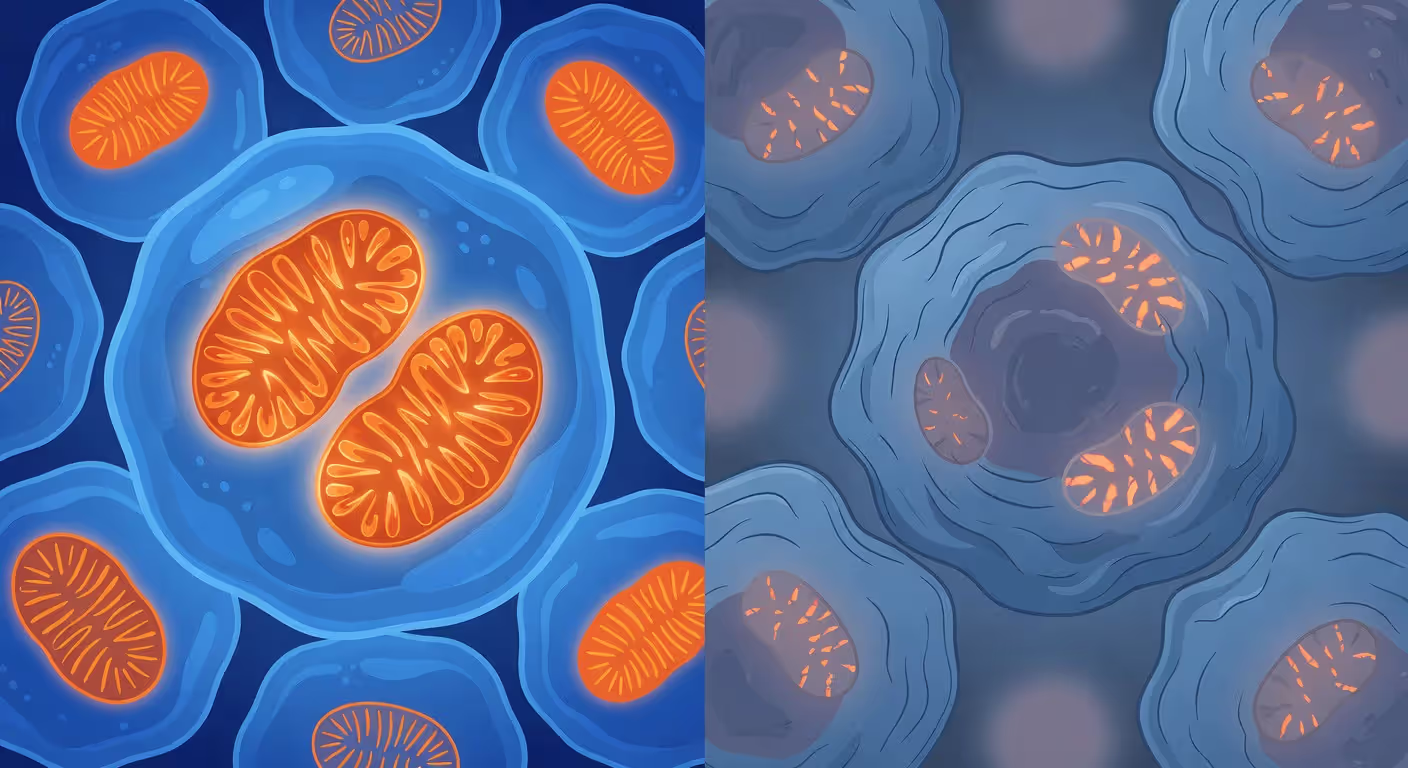 Comparison of cellular energy production in young versus aged cells