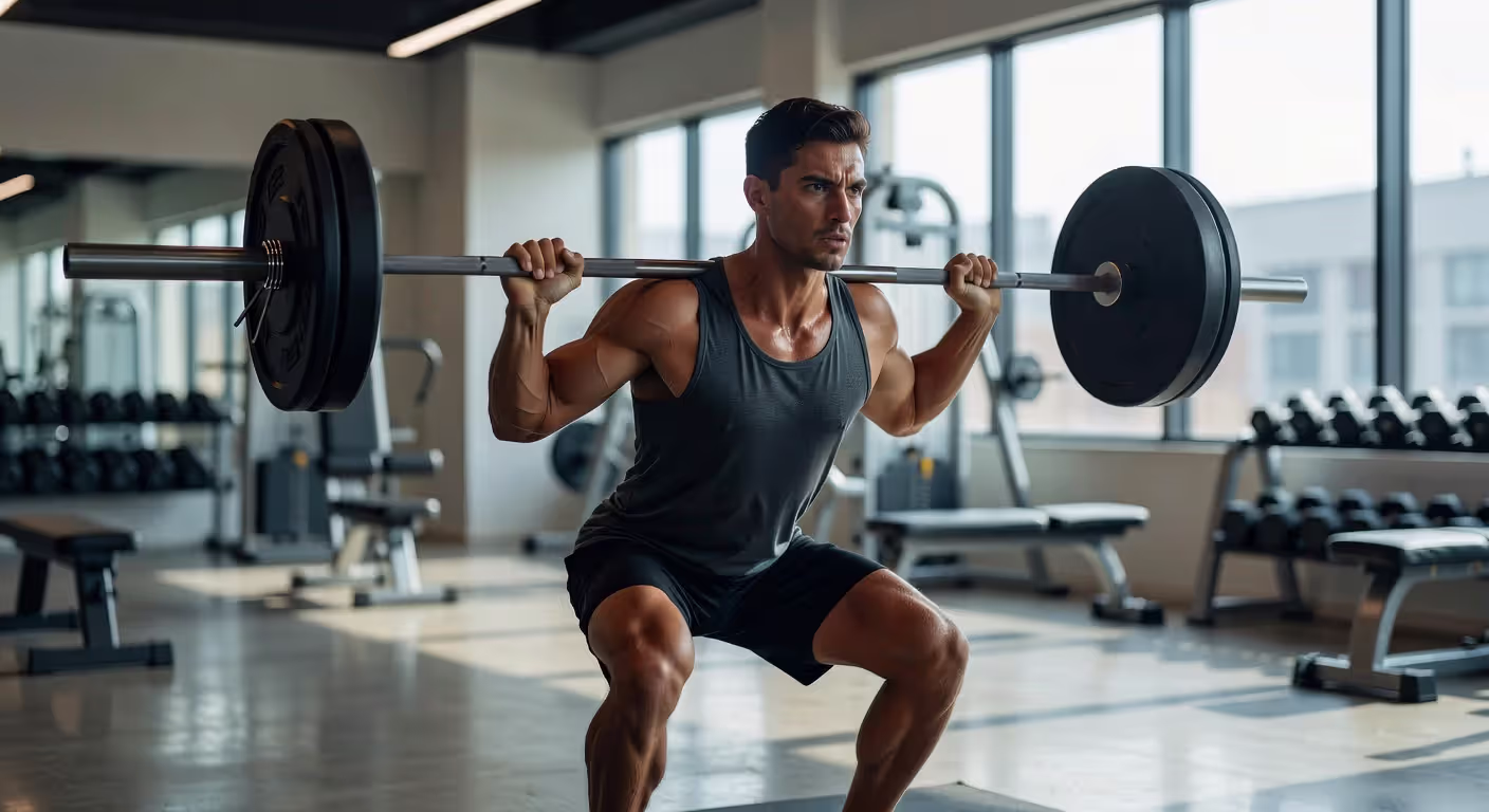 Athlete performing resistance training exercise that benefits from creatine supplementation