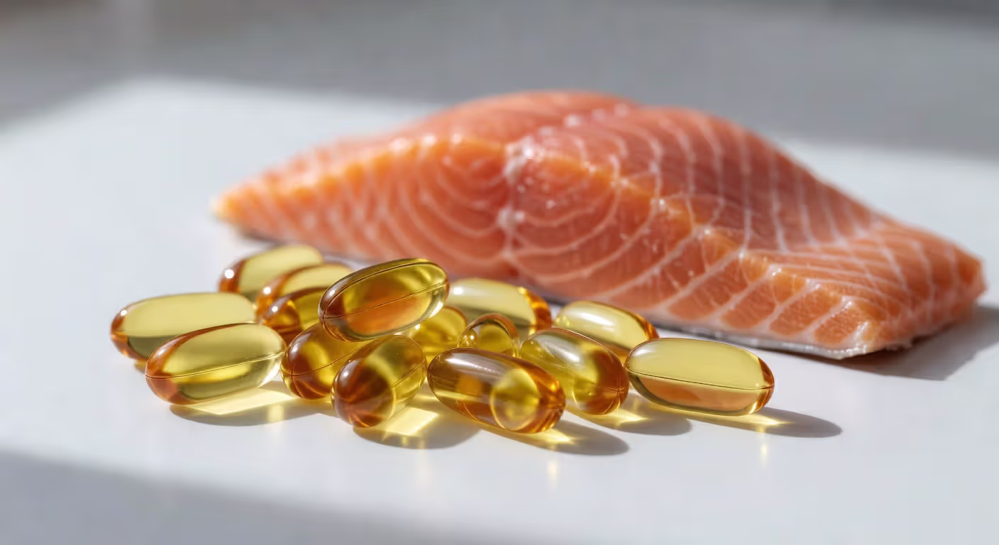 Fish oil capsules with salmon source