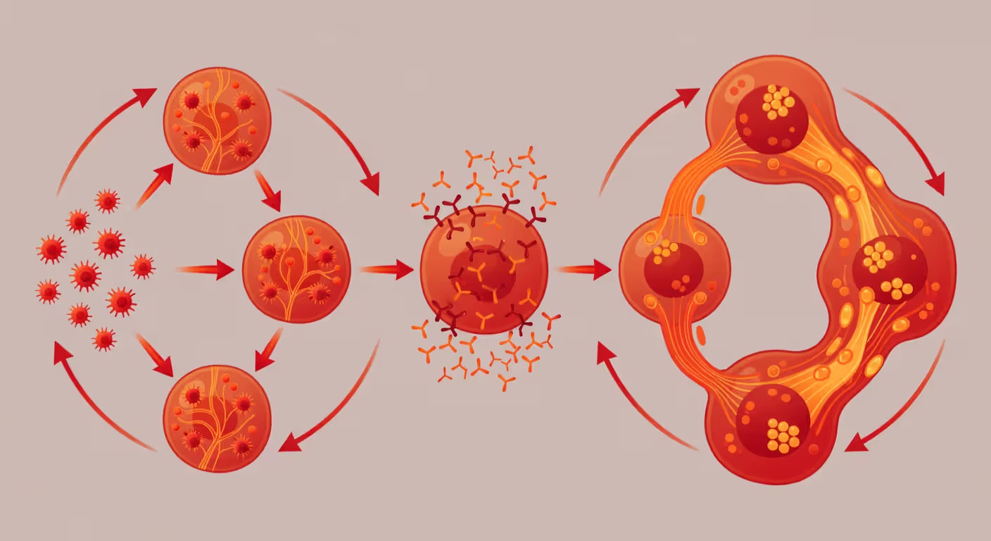 Illustration of how chronic inflammation leads to weight gain through metabolic disruption