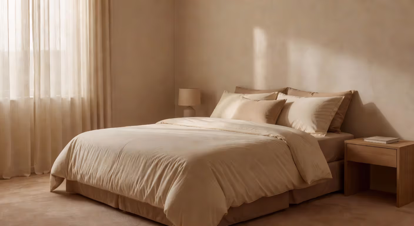 Calm bedroom setup promoting quality sleep