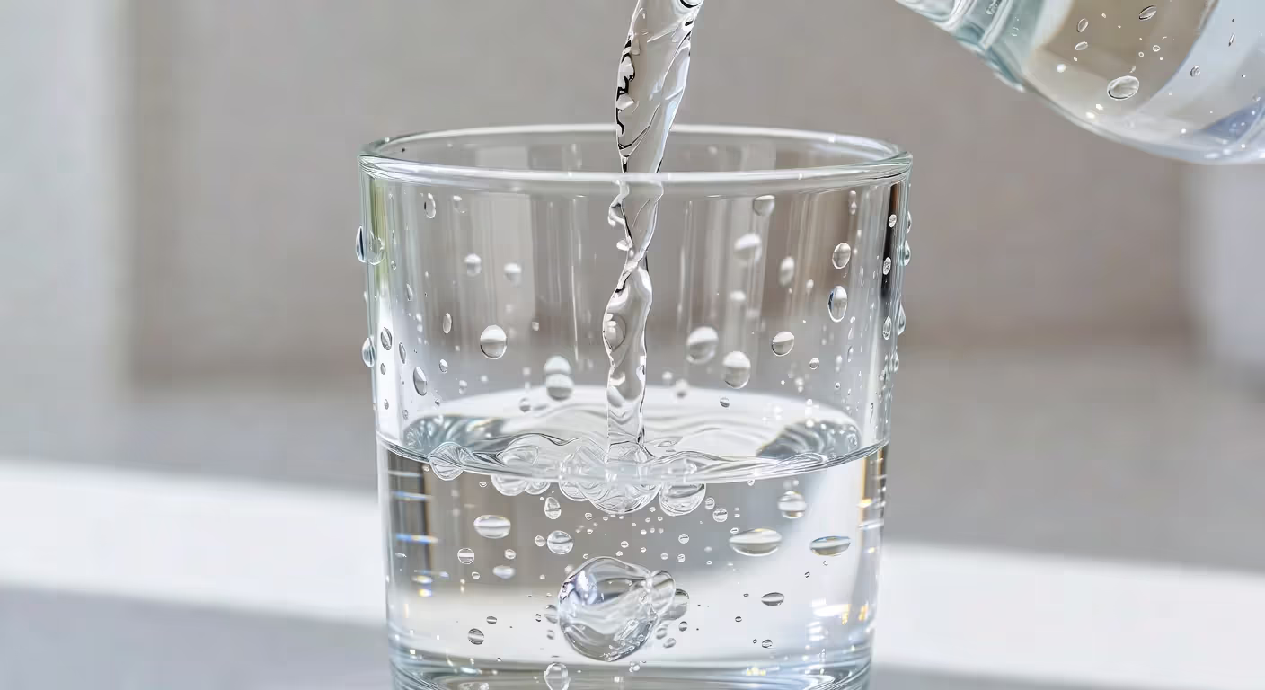 Fresh water being poured into a glass