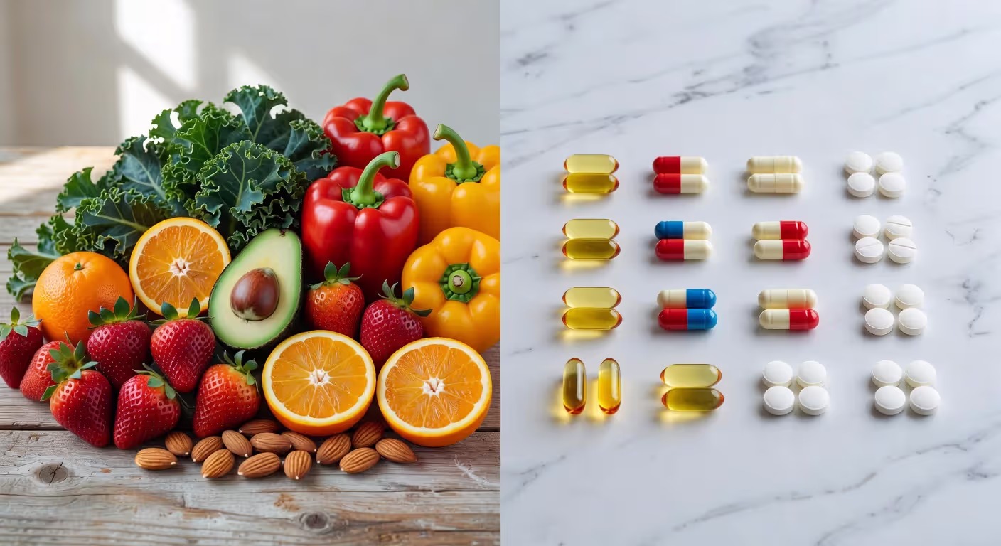 Comparing food sources and supplements for immune-supporting vitamins