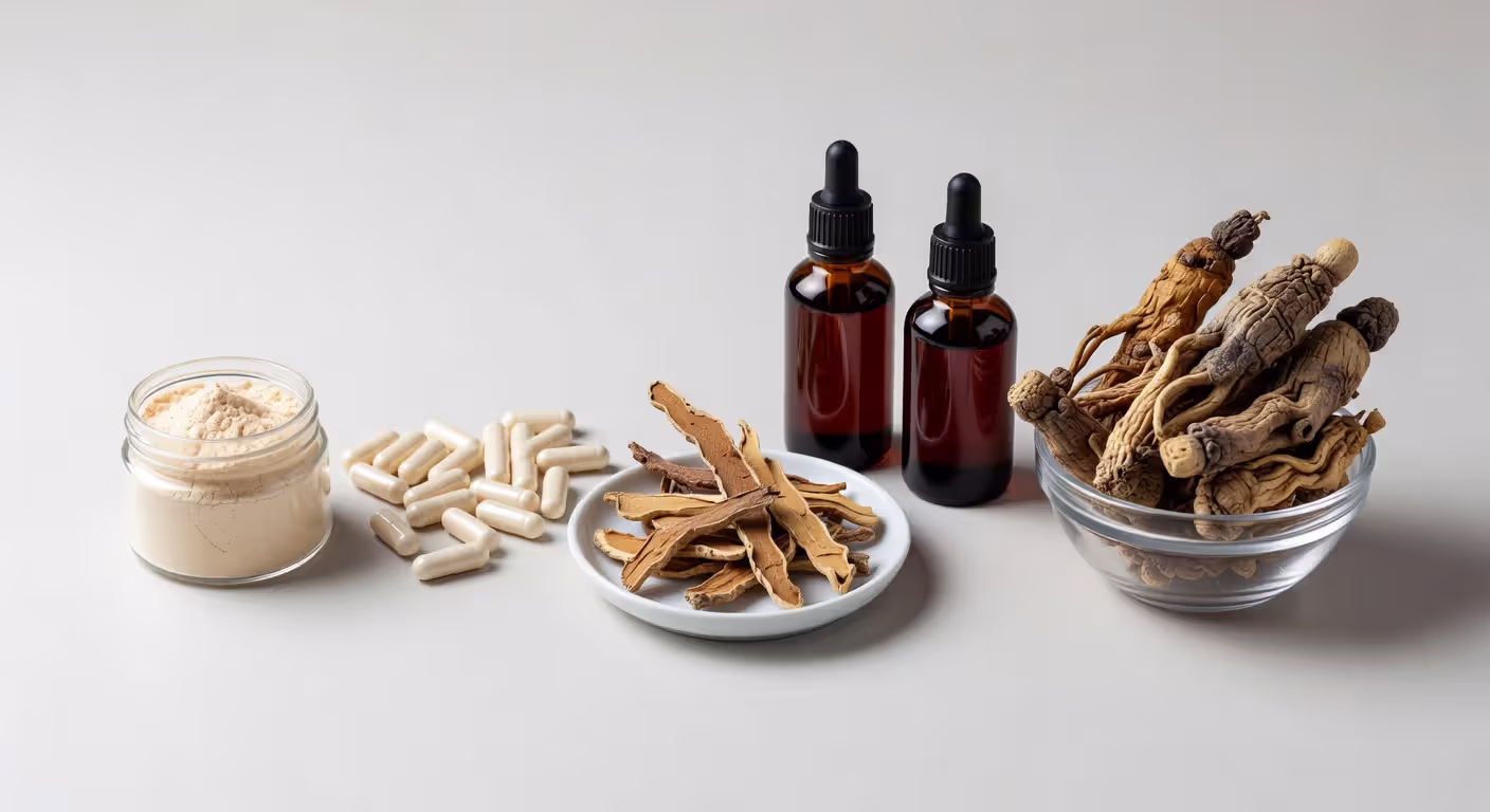 Different forms of ginseng supplements and preparations