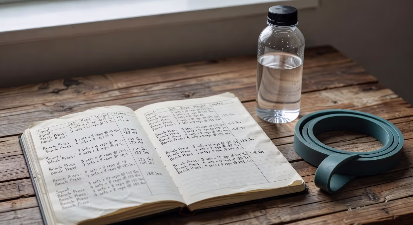 Workout tracking journal for calisthenics progression