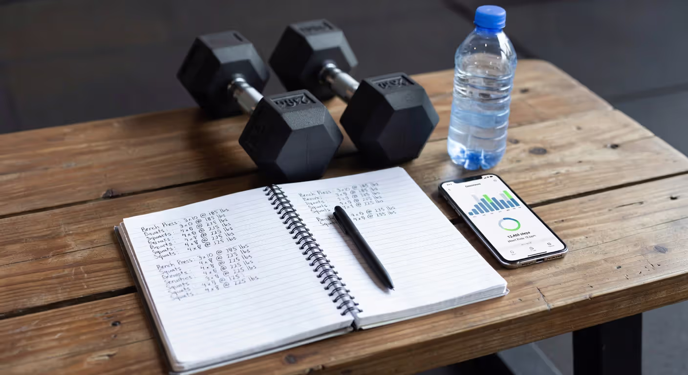 Workout tracking tools and gym equipment