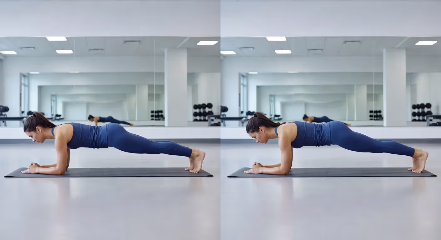 Comparison of proper and improper plank technique