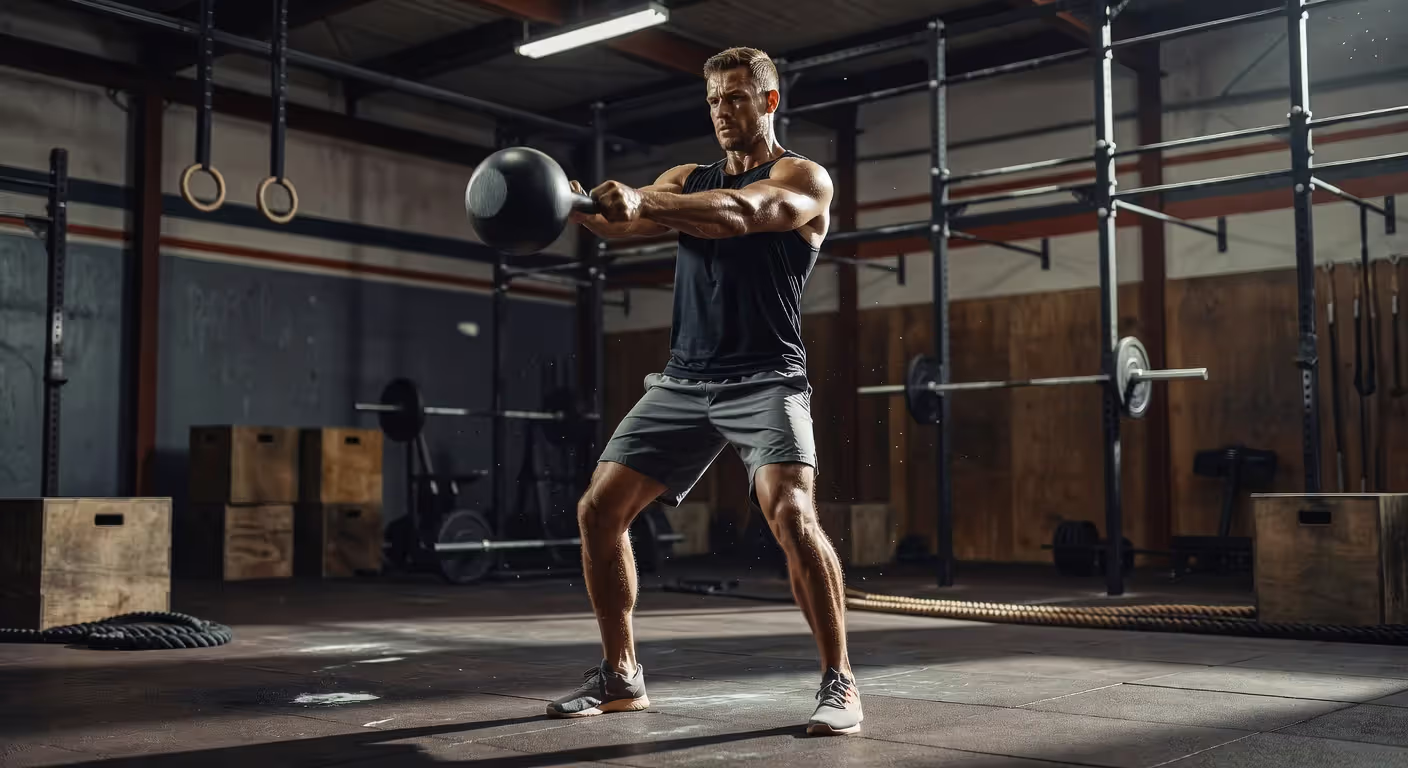 Kettlebell swing exercise for conditioning