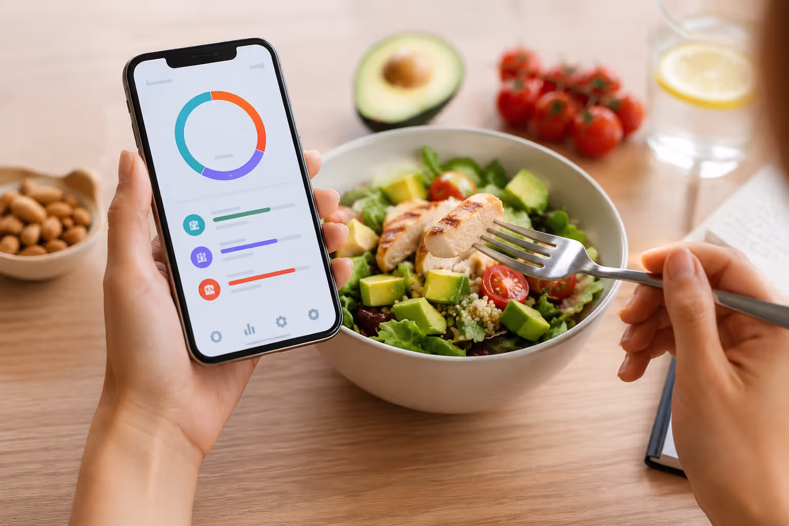 Tracking calories and macros using mobile app