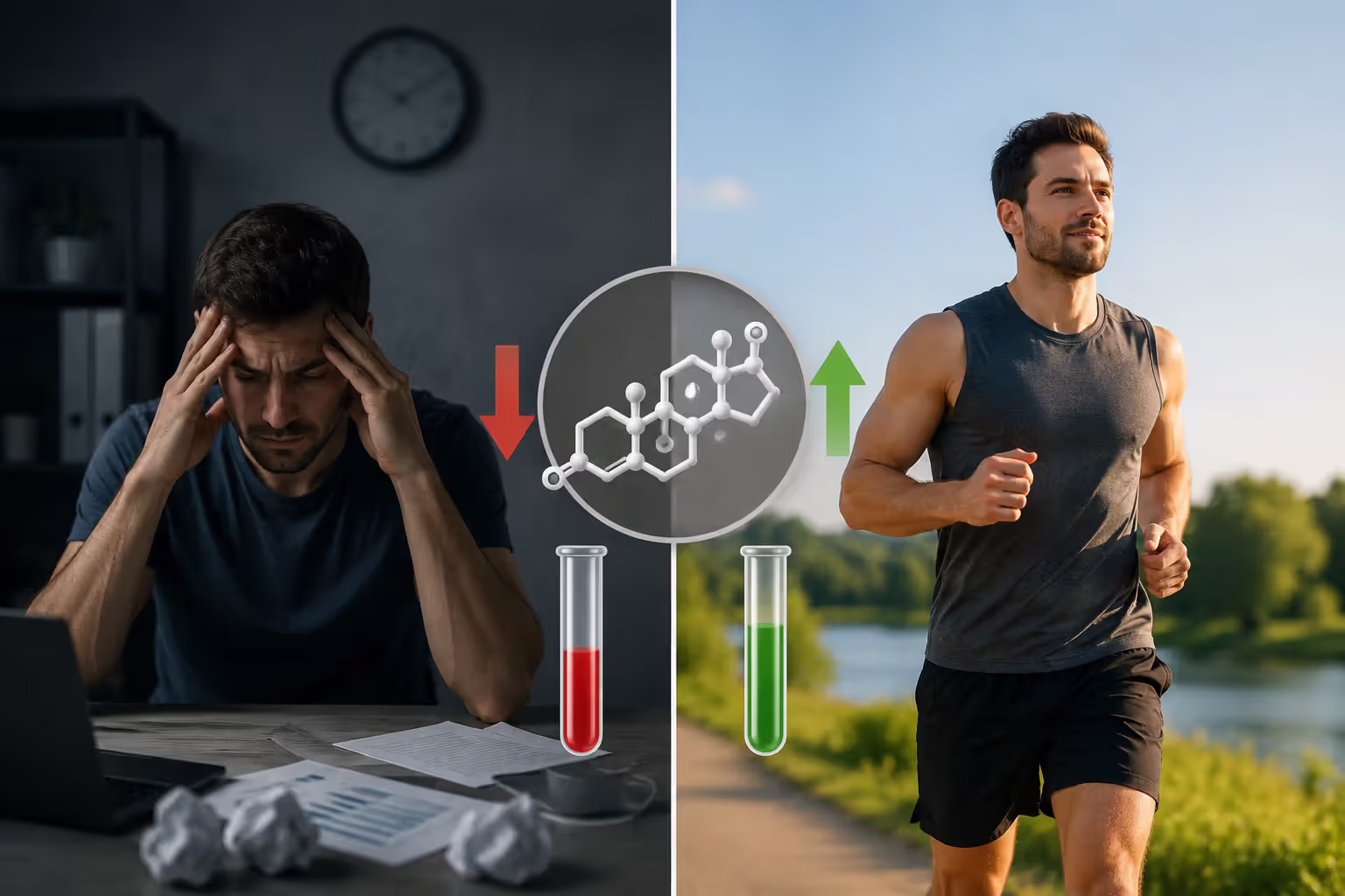 Stress impact on testosterone levels comparison